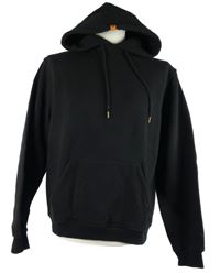 Pánská černá mikina s potiskem a kapucí 