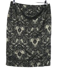 Dámska čierno-béžová vzorovaná púzdrová sukňa M&S