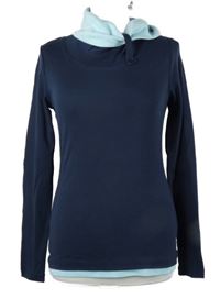 Dámské tmavomodro-světlemodré triko s límcem 