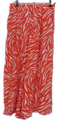 Dámske červeno-biele vzorované culottes nohavice New Look