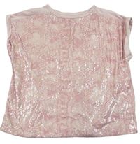 Ružové melírované tričko s flitrami Next