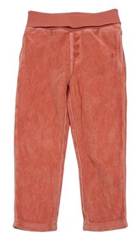 Ružové zamatové nohavice s gombíky S. Oliver