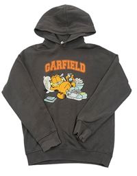 Sivá mikina s Garfieldem a kapucňou zn. H&M