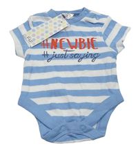 Modro-bílé pruhované body s nápisem F&F