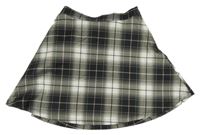 Čierno-bielo-ružová kockovaná sukňa H&M