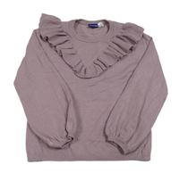 Fialový ľahký sveter s volánikom Lupilu