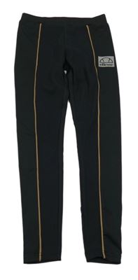 Čierne športové legíny s proužkem a logom Ellesse