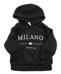 Čierna mikina s nápisom a kapucňou Shein