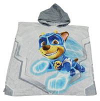 Světlešedé froté osuškové pončo s PAw PAtrol a kapucí Nickelodeon