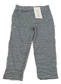 Nové - Čierno-biele pruhované ľahké tepláky Sinsay