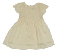 Béžové krajkované šaty