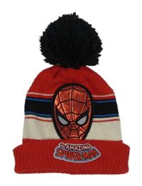 Červeno-černá pletená čepice se Spidermanem Marvel