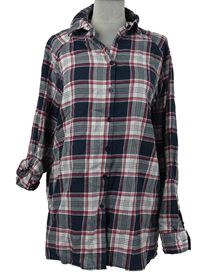 Dámská tmavomodro-bílo-červená kostkovaná halenková tunika Asos