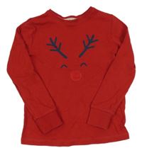 Červené pyžamové triko se sobem George