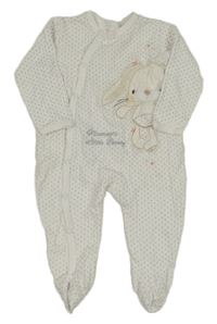 Biely bodkovaná ý overal so zajícem