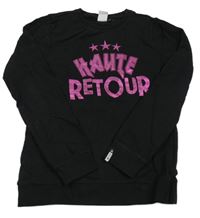 Černá mikina s nápisem a hvězdami