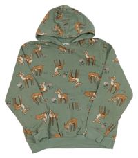 Khaki mikina s koloušky a kapucí H&M