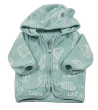 Svetlomodrá fleecová prepínaci mikina s dinosaurami a kapucňou George