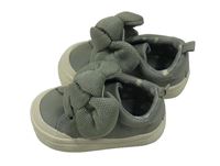 Khaki koženkové botasky s mašlí H&M vel. 18/19