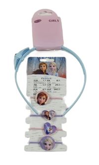 5set - 4x gumička do vlasů - Frozen - nové + světlemodrá čelenka s mašlí 