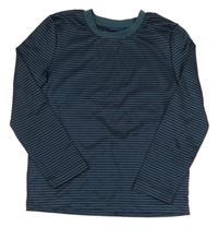 Tmavomodro-zelenošedé pruhované thermo tričko Lupilu