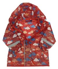 Červená pláštěnka s mraky a kapucňou Lupilu