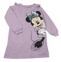 Lila teplákové šaty s Minne Disney