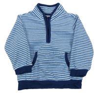 Modro-biela pruhovná fleecová mikina Ergee