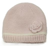 Světlerůžová pletená čepice s květem Early Days