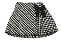 Bielo-čierna vzorovaná pletená sukňa s mašlou Matalan