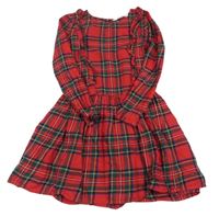 Červeno-barevné kostkované šaty s volánky H&M