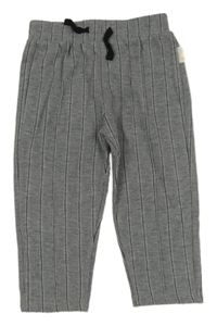 Sivo-čierne pruhované vzorované teplákové nohavice George