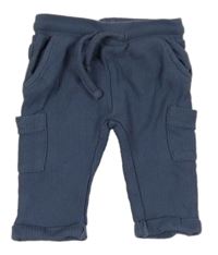 Modrošedé vzorované tepláky s kapsami Prénatal