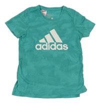 Tyrkysové puntíkaté sportovní tričko Adidas