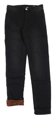 Černé podšité skinny fit rifle H&M