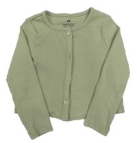 Zelenošedé rebrované prepínaci crop tričko H&M