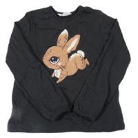 Antracitové mikinotriko so zajícem H&M