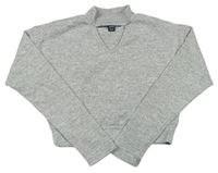 Sivý melírovaný crop sveter New Look