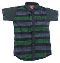 Čierno-zelená pruhovaná košeľa