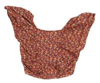 Červená crop halenka s kytičkami River Island