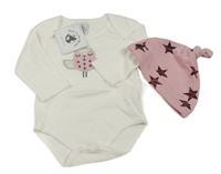 Nové - 2set - Bílé body se sovou + růžová čepice New to the world