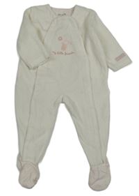 Biely zamatový overal so zajačikom