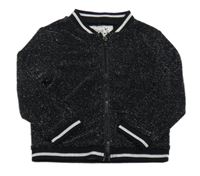 Černý třpytivý lehký bomber s pruhmi Y.D.