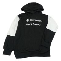 Černo-bílá mikina PlayStatiton s kapucí 
