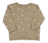 Béžová mikina s puntíky a puntíky H&M