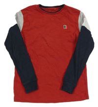 Červeno-tmavomodro-šedé triko Next 