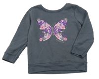 Sivá mikina s motýlom Garanimals