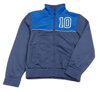 Tmavomodro-modrá prepínaci športová mikina s číslom Sports