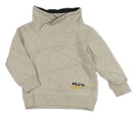 Béžová melírovaná mikina s komínovým golierom Dopodopo