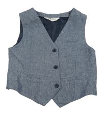 Tmavomodro-bílá melírovaná společenská vesta H&M